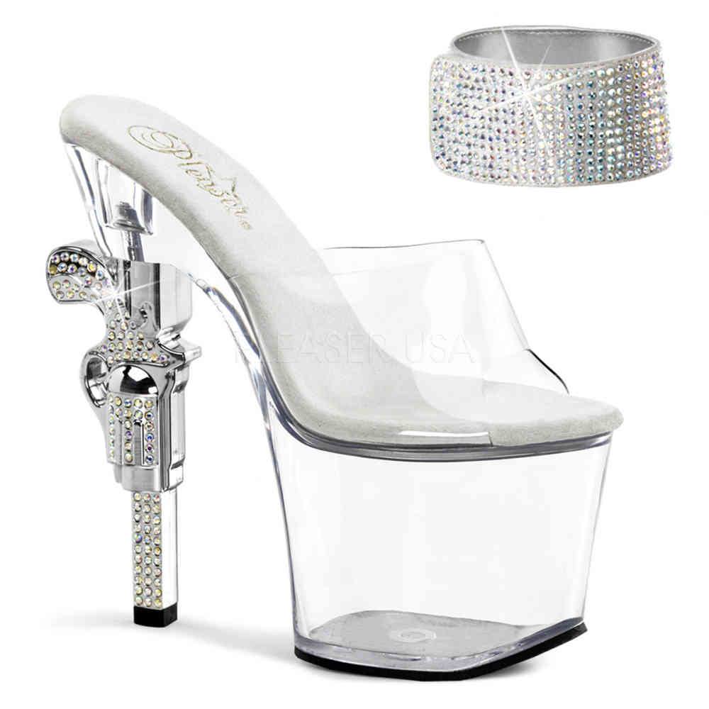 Pleaser - REVOLVER712 Mules à talons - Chaussures de pole dance - Blanc Product image
